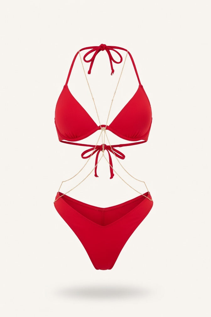 Underwire Bikini Set — Red
