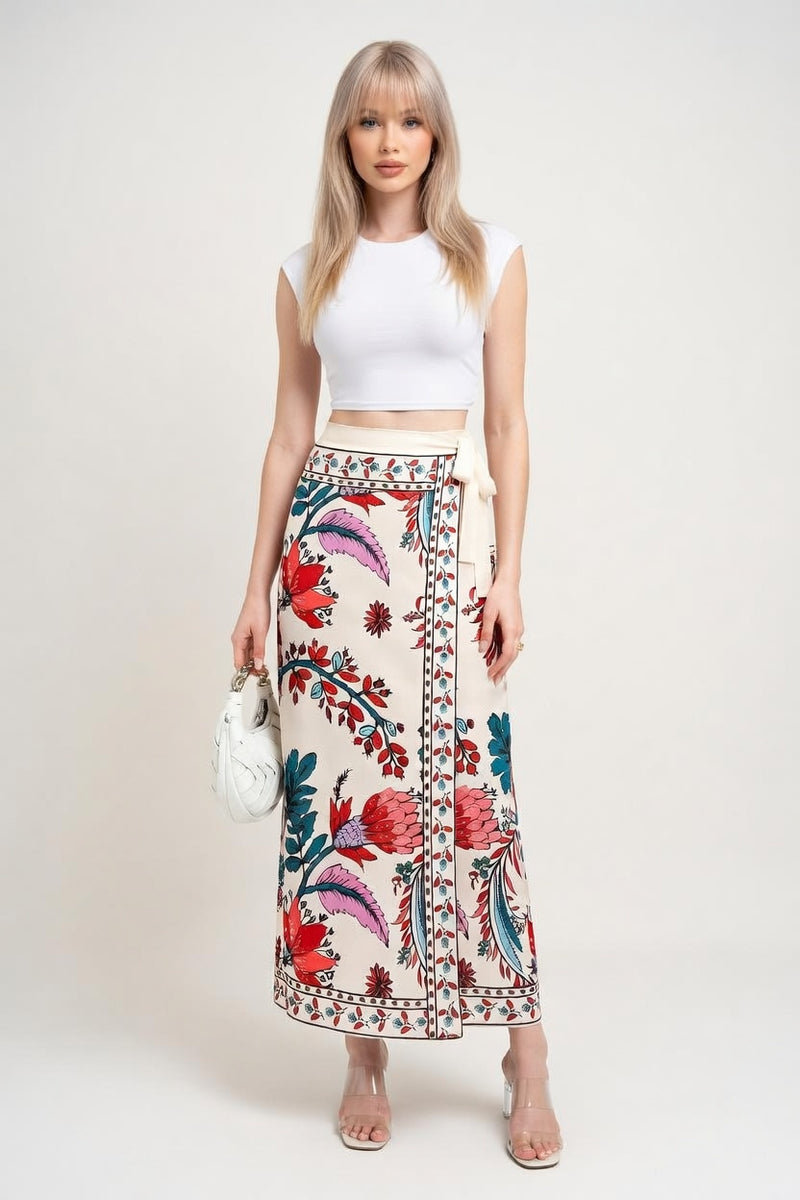 High Waist Printed Skirt — front view