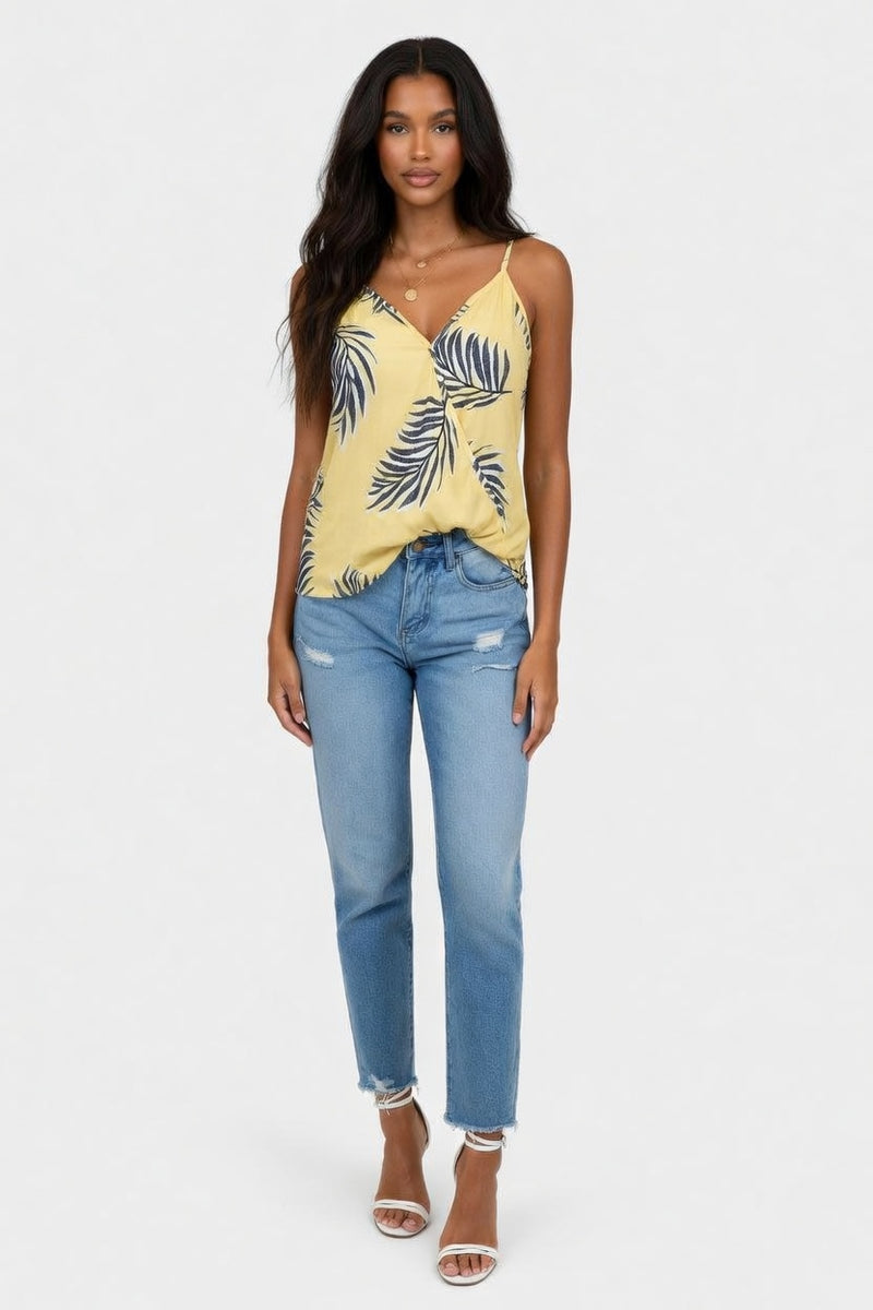 Printed Halter Top — front view