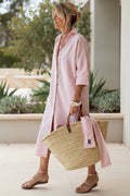 Striped Shirt Dress — Pink — colour variant