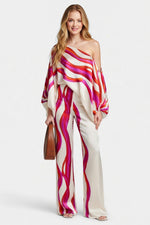 Off-Shoulder Co-ord Set — Blue Stripe