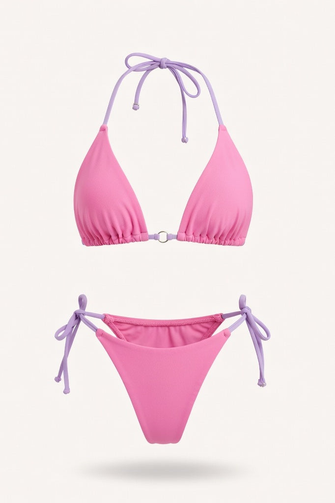 Triangle Bikini Set — Pink