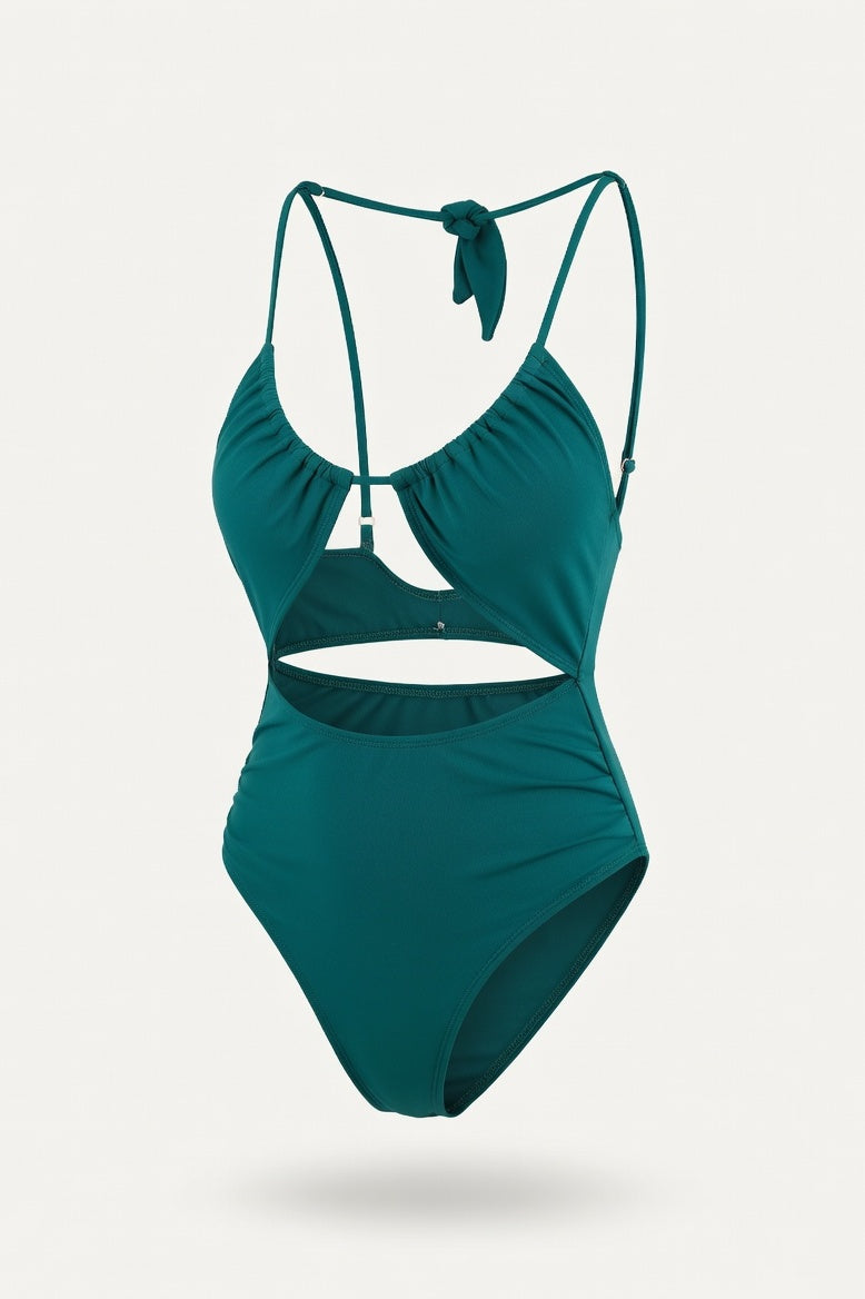 Sculpting One-Piece Swimsuit — Peacock Blue