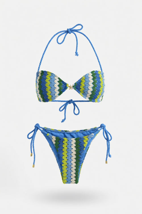 Colour-Block Bikini Set — front view