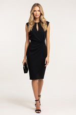 Satin Cross Knot Dress — Black