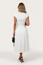Polka Dot A-Line Midi Dress — back view