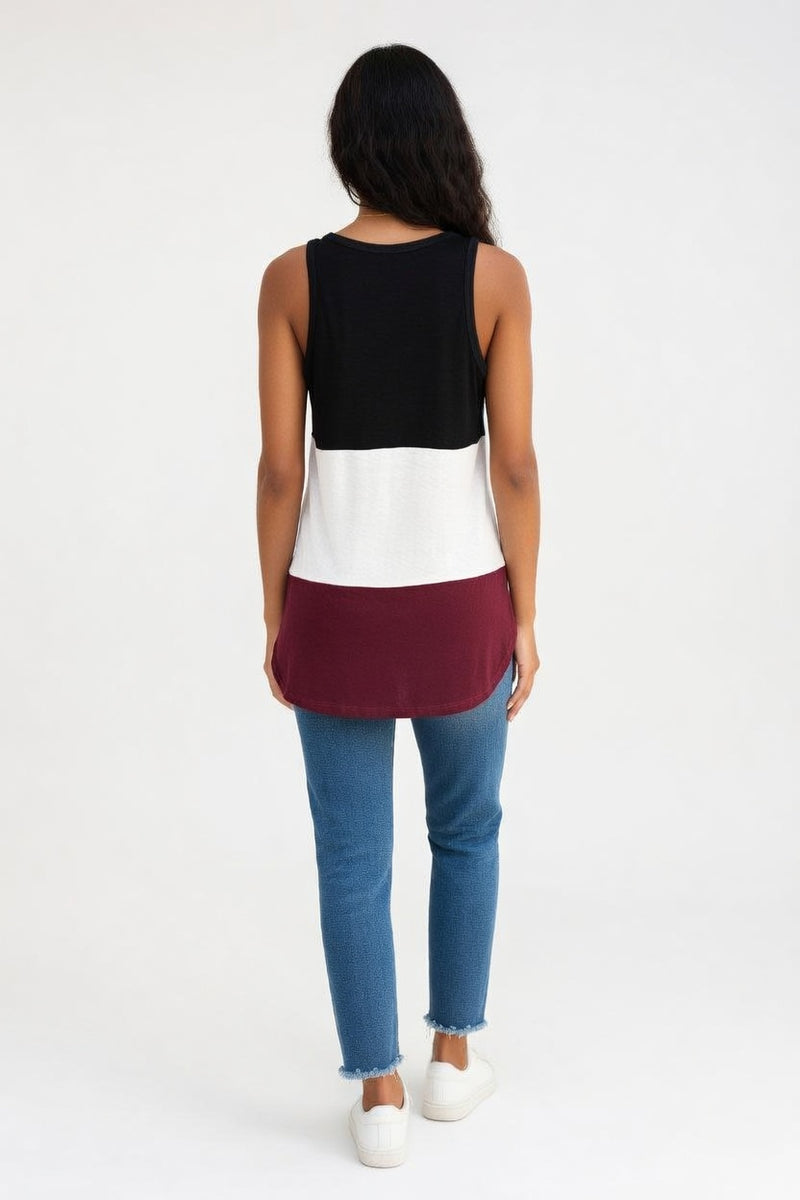Contrast Collar Button Vest — back view