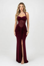 Halter Neck Maxi Dress — front view