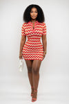 Striped V-Neck Shirt Dress