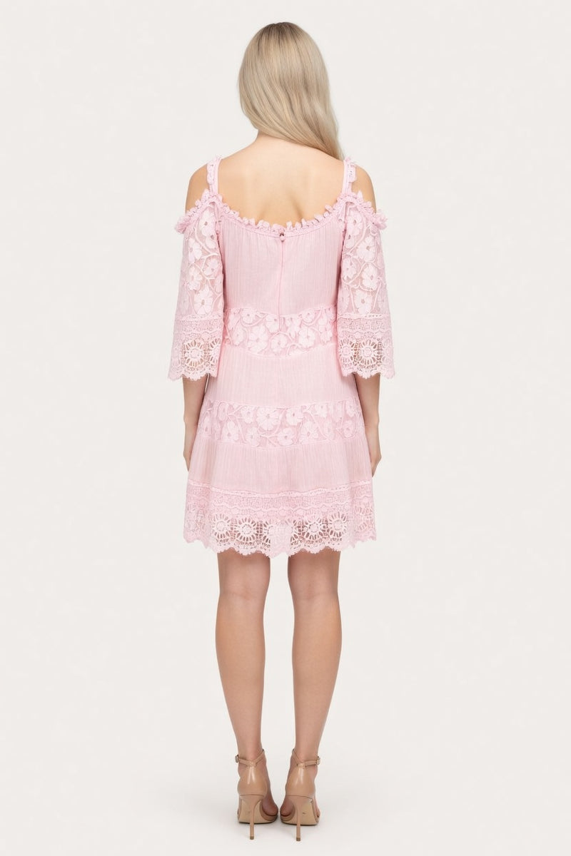 Off-Shoulder Lace Cami Dress — back view