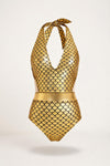 Fish Scale Halter Swimsuit
