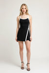 Backless Slit Mini Dress with Contrast Shorts