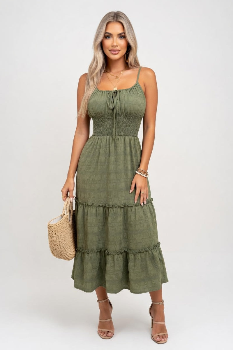 Halter Midi Dress — front view