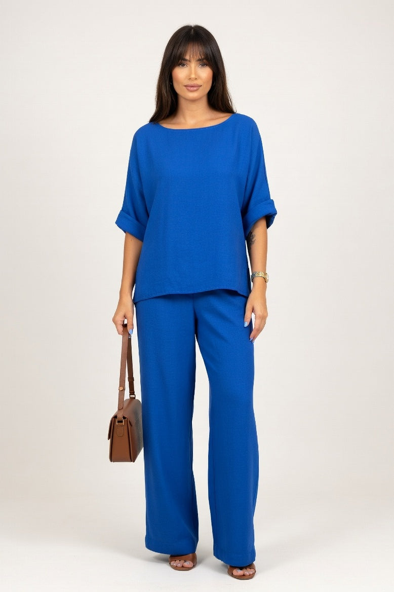 Relaxed Two-Piece Set — Blue