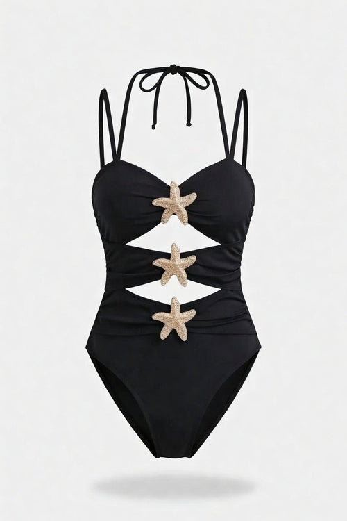 Metal Star One-Piece Swimsuit — front view
