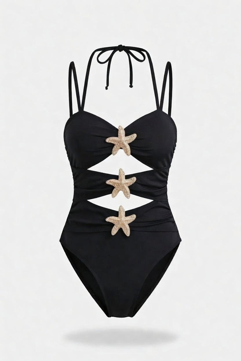 Metal Star One-Piece Swimsuit — front view