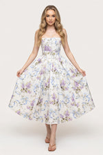 Printed Halter Dress — front view