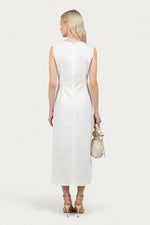 Round Neck Sleeveless Asymmetric Dress — back view