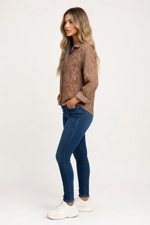 Printed Cotton-Blend Shirt — side view
