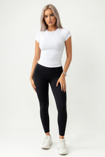 Ribbed Off-Shoulder Top — White