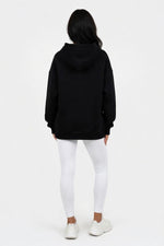 Hooded Sweatshirt with V-Tie Detail — back view