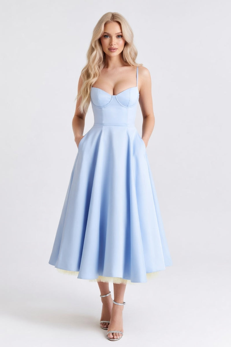 Mesh Double Layer Halter Dress — front view