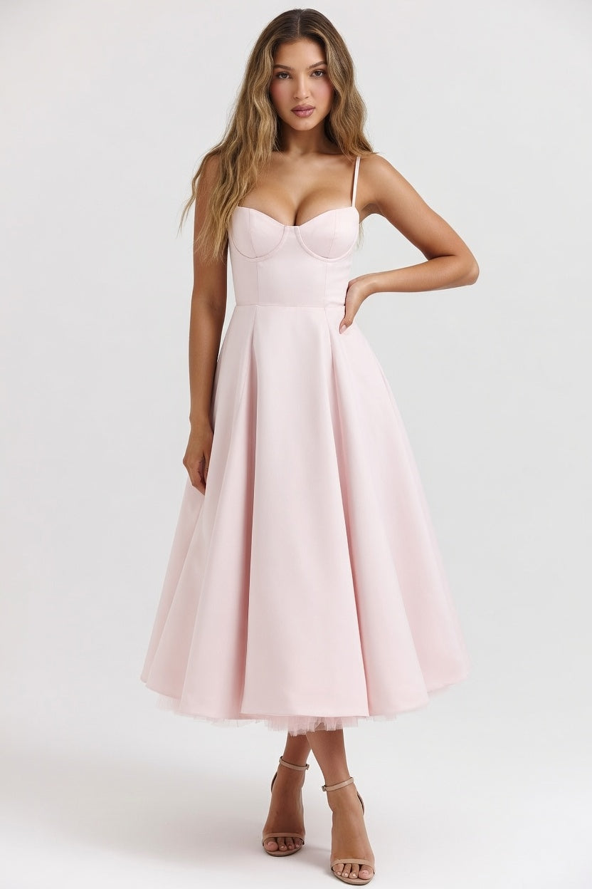 Double Layer Mesh Dress — Pink