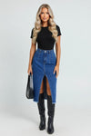 High Waisted Denim Mini Skirt