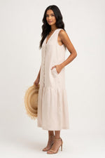 Cotton Halter Maxi Dress — side view