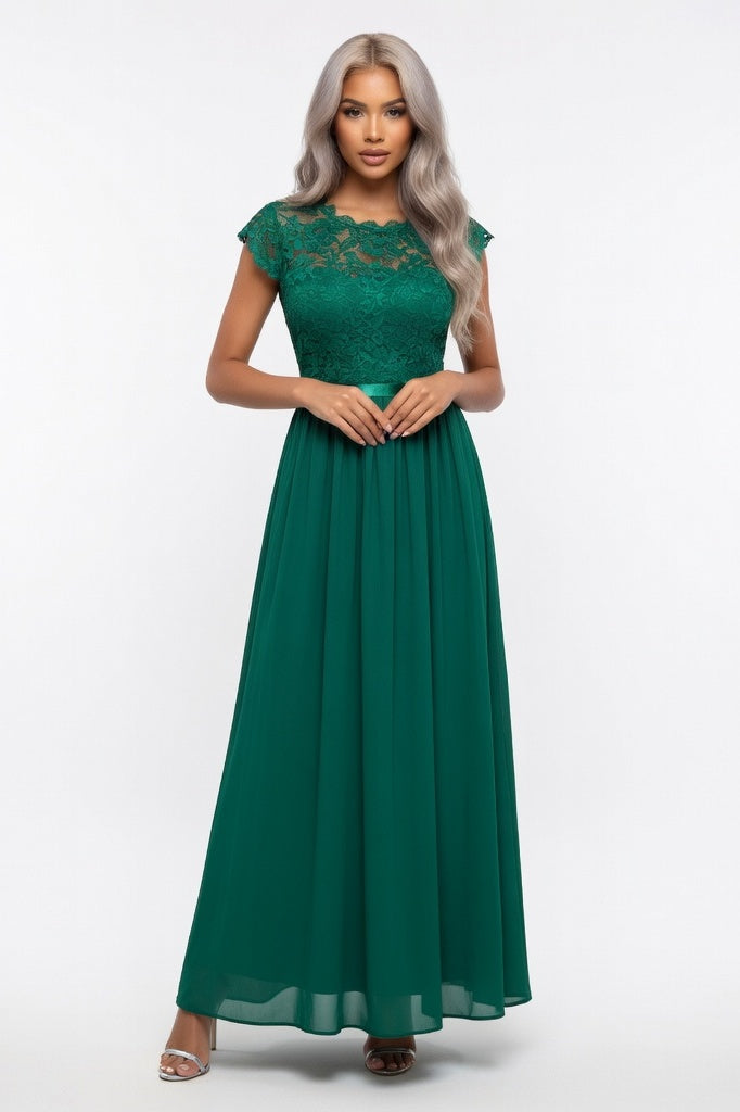 Chiffon Wrap Dress — Green