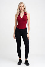 Ribbed Knit Vest Top — Burgundy