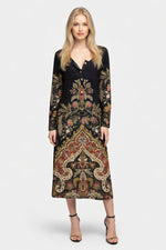 Printed Shirt Dress with Pockets — front view