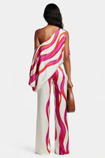 Printed Off-Shoulder Wide Leg Co-ord Set — back view