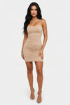 Halter Pleated Mini Dress