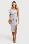 Off Shoulder Bodycon Dress with Side Slit