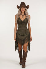 Tassel Halter Dress — front view