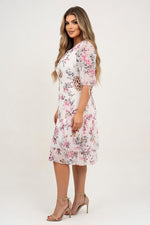Off-Shoulder Print Dress — side view