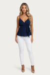 V-Neck Lace-Up Camisole Top