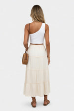 Contrast Panel A-Line Skirt — back view