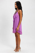 Lace Halter Midi Dress — side view