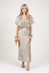 Knot Print V-Neck Dress