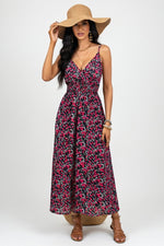 Leopard Print Halter Dress — Black