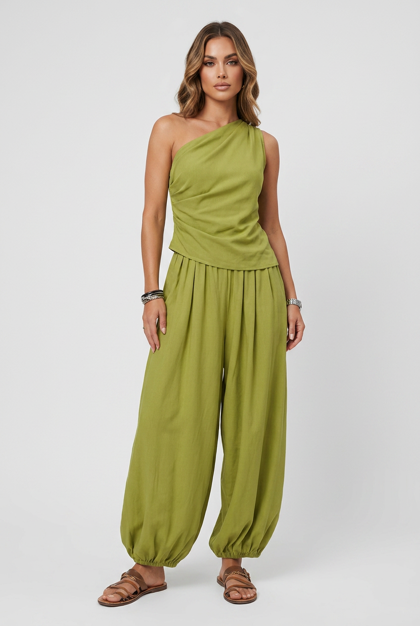 Sleeveless Tank & High-Waisted Wide-Leg Trouser Set — Image 1