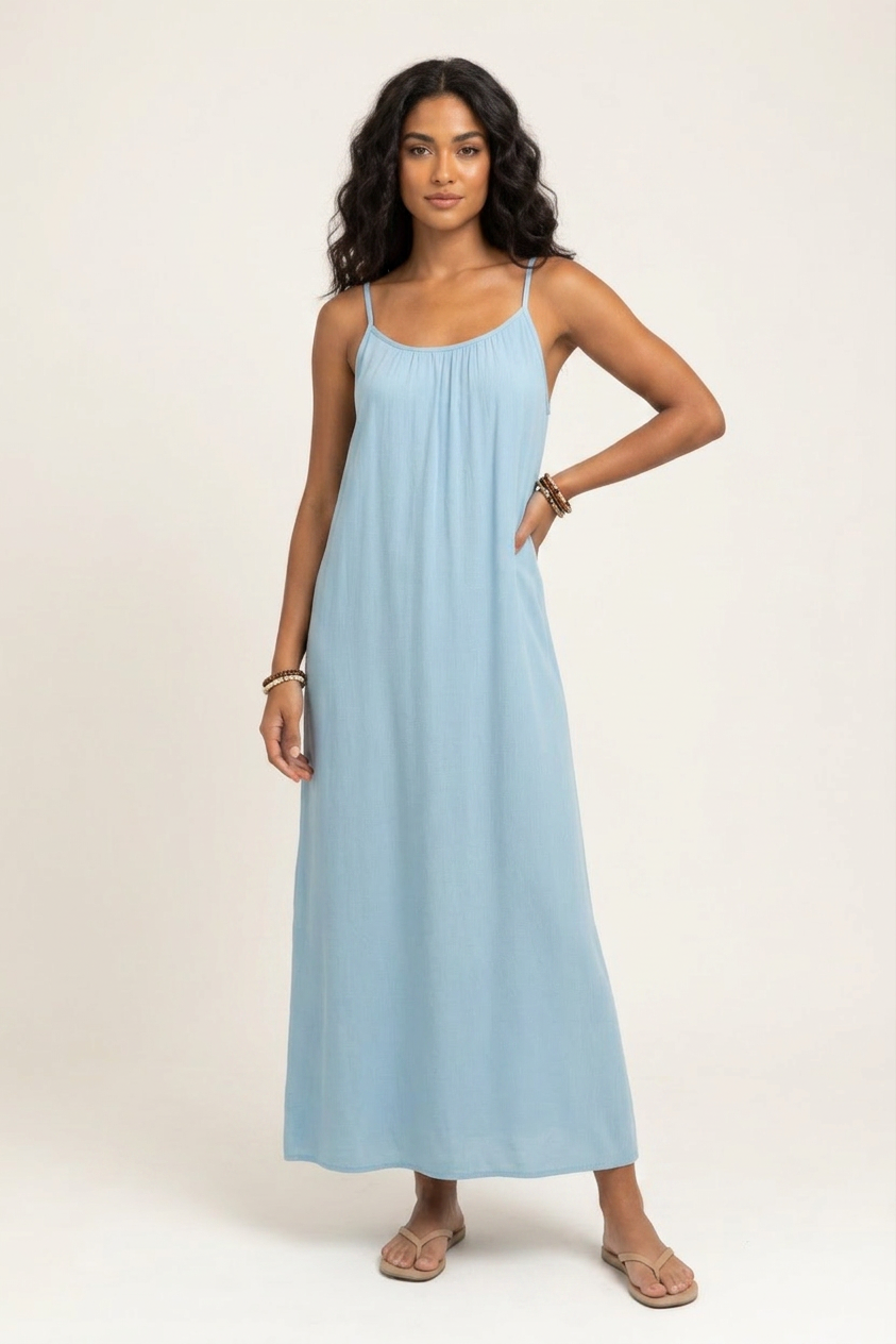 Backless Halter Maxi Dress-8