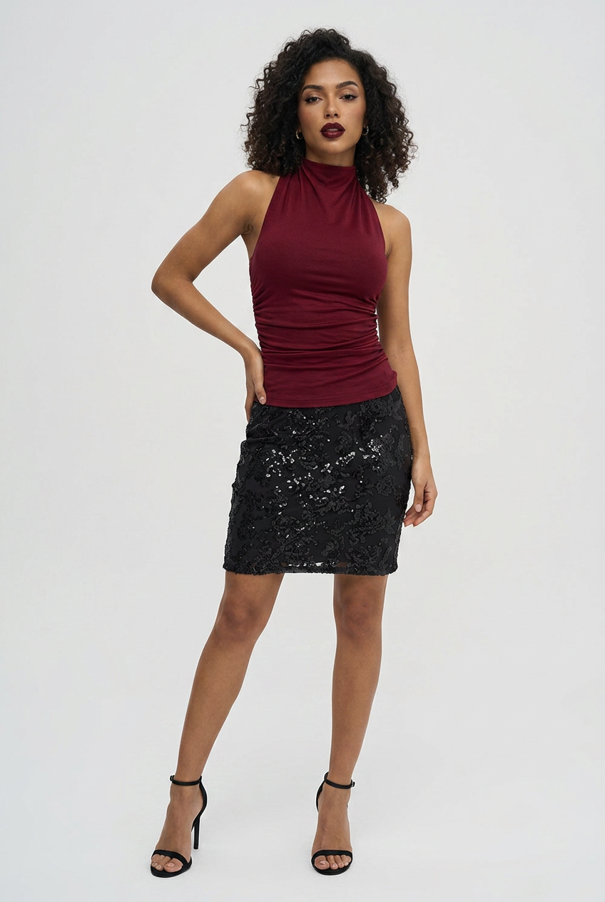 Halterneck Cut-Out Backless Vest Top — Image 1