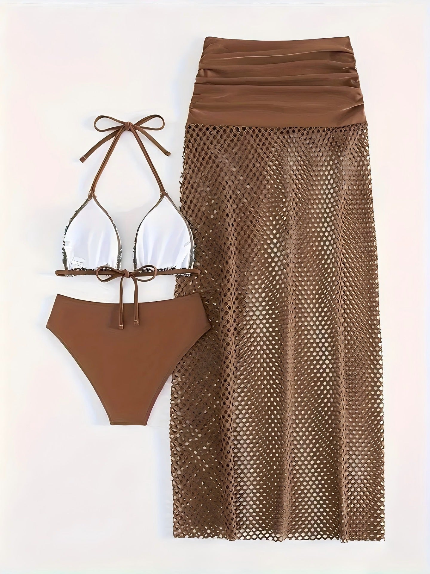 Wrap Skirt Bikini Three-Piece Swim Set — Image 2