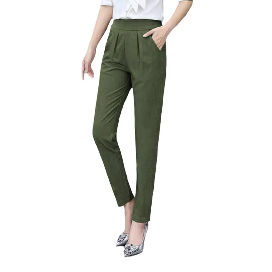 Slim Fit Drape Cropped Trousers — Image 6