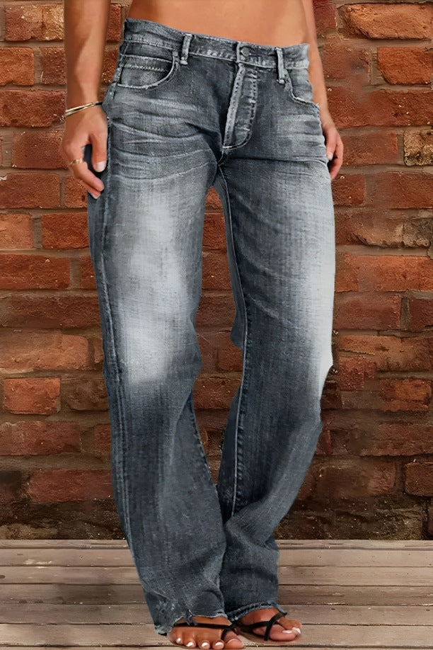Washed Denim Flared Bootcut Jeans — Image 11