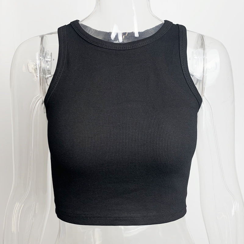 Sleeveless Cropped Tank With Strap-Back Detail — Image 8