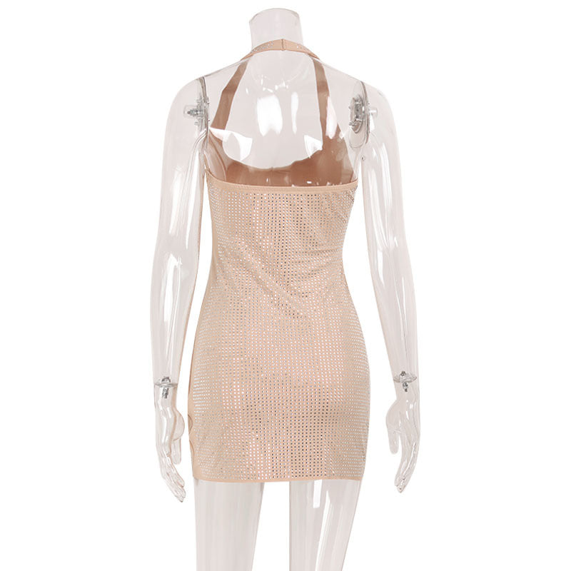 Halterneck Backless Diamante Bodycon Mini Dress — Image 5